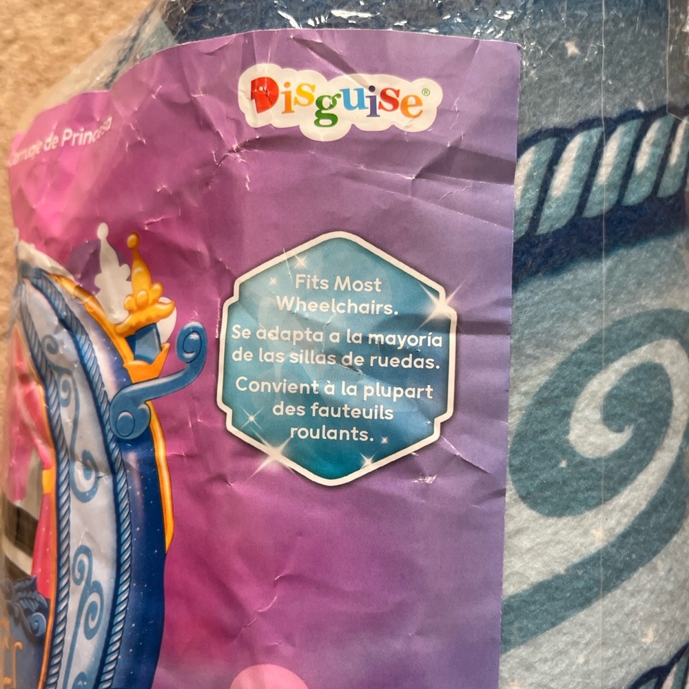 Disney Princess Cinderella Wheelchair Cover, like new (used 1 time) Plays, trips - Picture 2 of 6